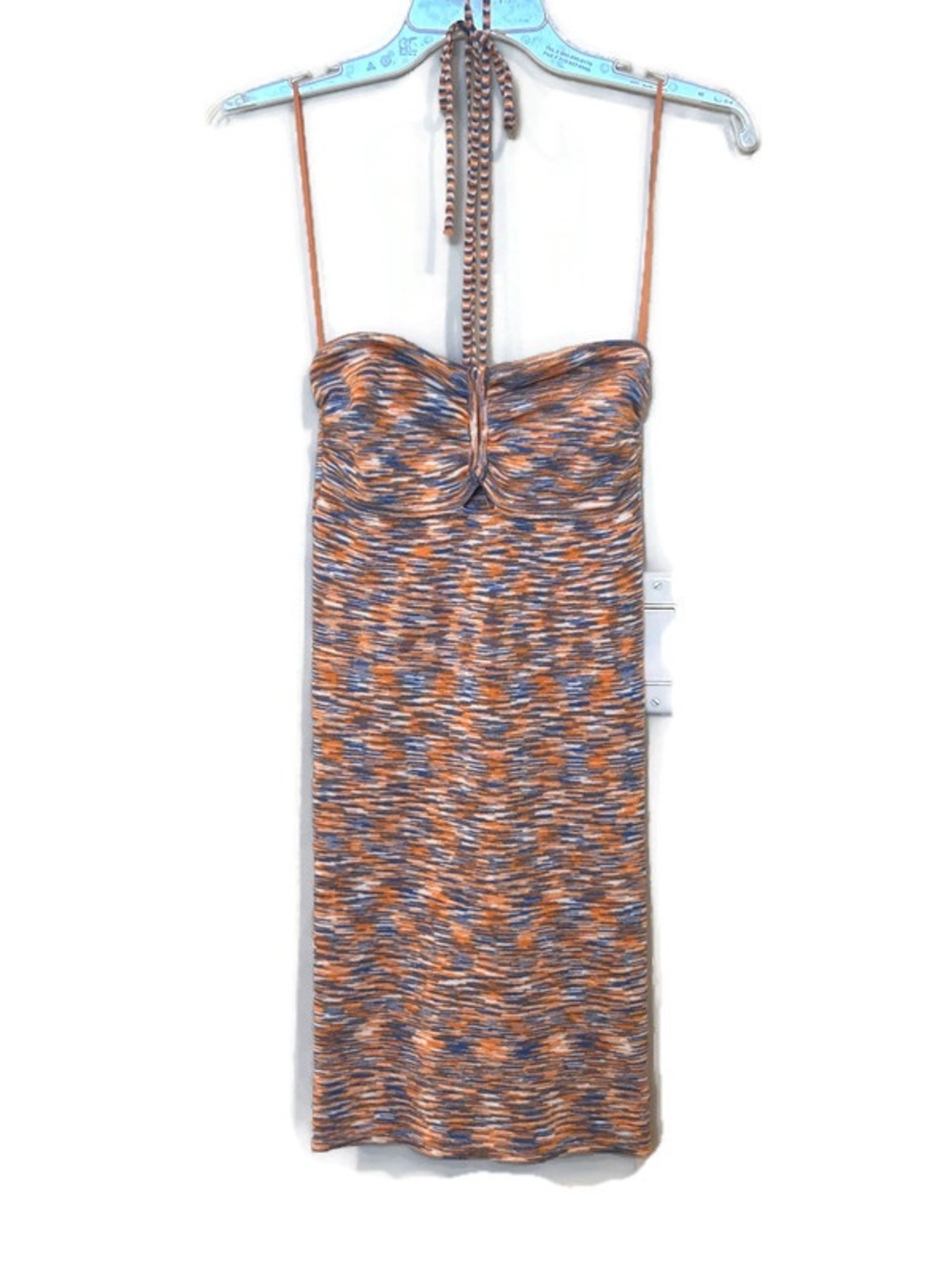 American Eagle Outfitters Orange and Blue Knit Halter Dress New